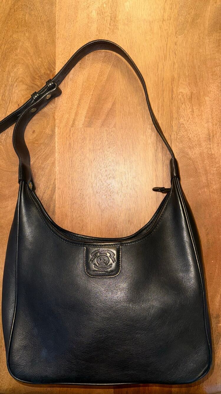 Ghurka Marley Hodgson No 175 Sonoma Black Leather Hobo Shoulder Bag Made in USA